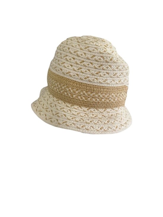 Sun N Sand Accessories - Sun N Sand Woven Straw Bucket Hat Palm Tree Charm Beach Resort Summer Hat